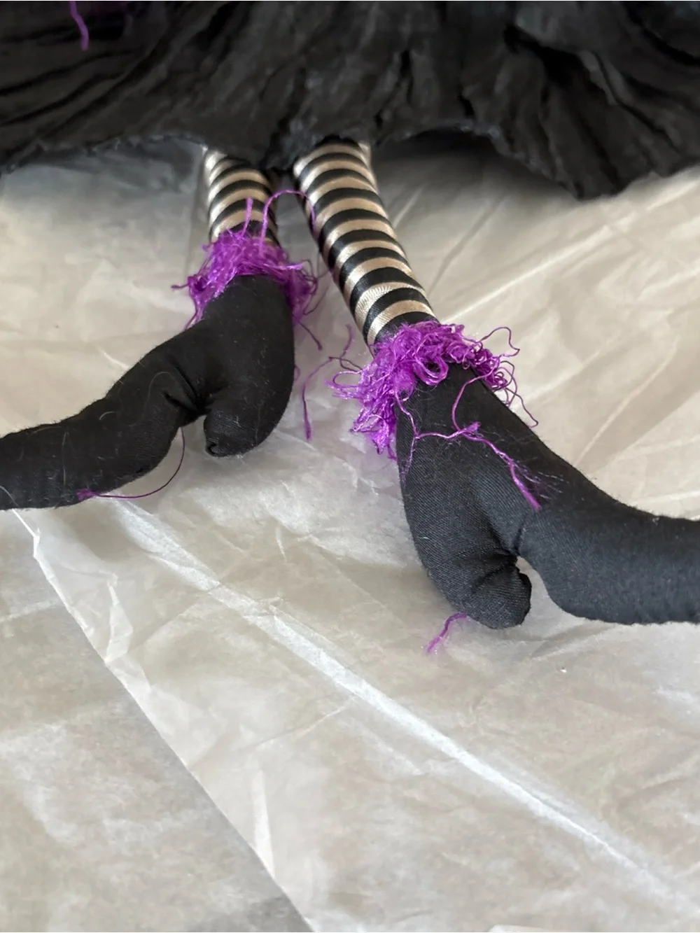 Large 22” WITCH Doll, Fabric, Halloween Decor, Sculpted Face